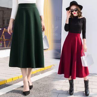 Tie-waist A-line Plain Maxi Dress