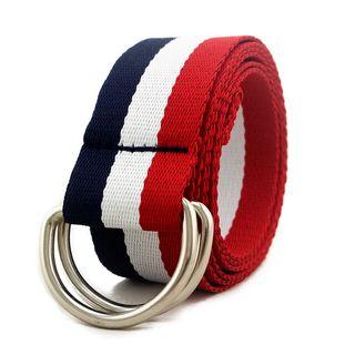 Striped D-ring Belt