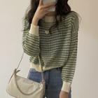 Perforated Striped Sweater