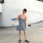 Spaghetti-strap Denim Pinafore Dress