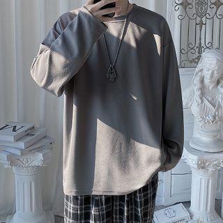 Long-sleeve Button-up Plain Top