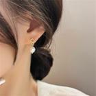 Faux Pearl Alloy Dangle Earring 1 Pair - Stud Earring - Gold - One Size