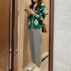 Argyle Cardigan / Straight Leg Jogger Sweatpants / Set