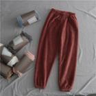 Fleece Letter Embroidered Lounge Pants