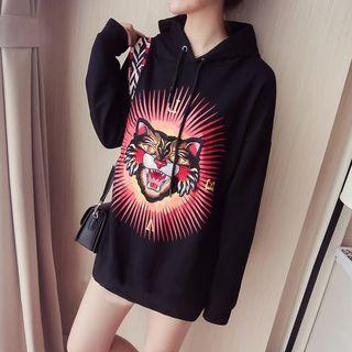 Tiger Embroidered Hoodie