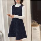 Set: Knit Top + Sleeveless A-line Dress