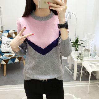 Chevron Colour Block Knit Top
