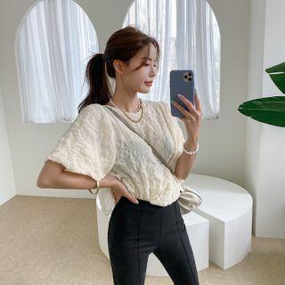 Textured Bubble Blouse