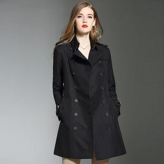 Double-breasted Lapel Trench Coat