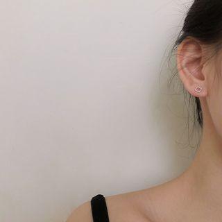 Alloy Square Earring 1 Pair - Silver - One Size