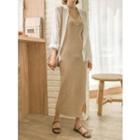 Sleeveless Slim-fit Long Knit Dress