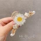 Faux Crystal Daisy Hair Clip White - One Size