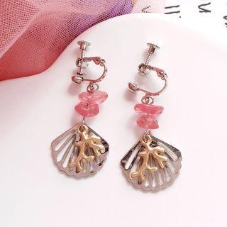 Faux Crystal Alloy Shell Dangle Earring