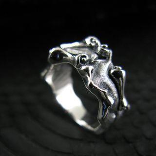 Engraved Gothic Sterling Silver Ring