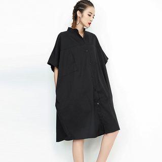 Short-sleeve Plain Baggy Dress