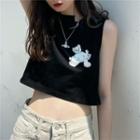 Bear Panel Sleeveless T-shirt