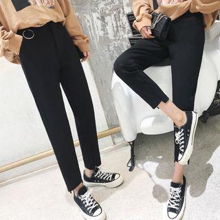 Hoop Detail Cropped Pants