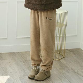 Lettered Fleece Jogger Pants