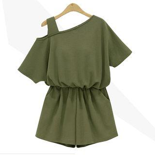 One-shoulder Strap Playsuit