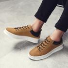 Panel Platform Lace-up Sneakers