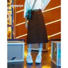 High-waist Button-down A-line Skirt