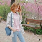 Long Plaid Shirt With Printed Letters