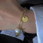 Faux Pearl Bracelet 0903a - Gold - One Size