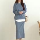 Fleece-lined Pullover & Long Skirt Set