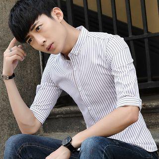 Button-down Collar Striped Shirt