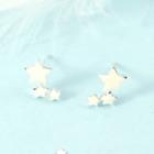 Brushed Star Earring 1 Pair - Silver - One Size