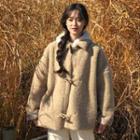 Toggle Shearling Coat Off-white - One Size