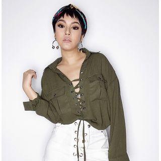 Plain Cross Front Blouse