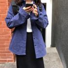 Corduroy Shirt Jacket / Midi A-line Skirt