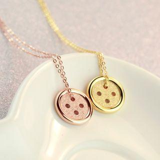 18k Gold Button Necklace