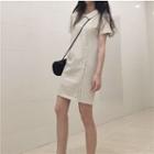 Asymmetric Short-sleeve Polo Knit Dress
