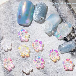 Set Of 8: 3d Flower Nail Art Decoration