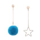Star Pompom-accent Drop Earrings
