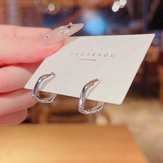 Irregular Alloy Hoop Earring 1 Pair - E4155 - Silver - One Size
