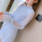 Flared-cuff Lace Qipao