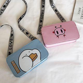 Wide Strap Cartoon Print Crossbody Bag