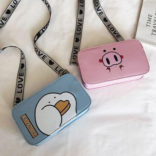 Wide Strap Cartoon Print Crossbody Bag