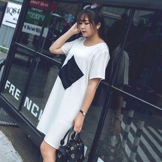 Contrast Pocket Short-sleeve T-shirt Dress