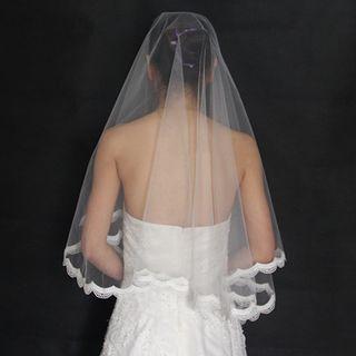 Crochet Lace Trim Wedding Veil