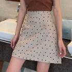 Heart Printed High-waist A-line Skirt
