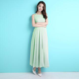 Double Strap Chiffon Maxi Dress