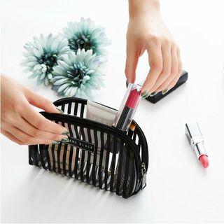 Striped Transparent Zip Pouch