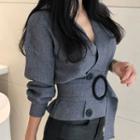 Double Breasted Cardigan Gray - One Size