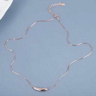 Curve Bar Pendant Sterling Silver Necklace