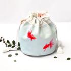 Fish Print Bucket Bag White - One Size
