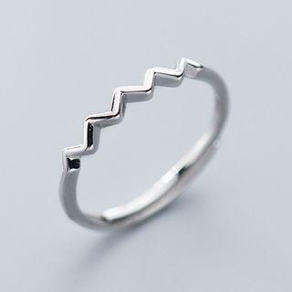 925 Sterling Silver Wave Open Ring As Shown In Figure - One Size